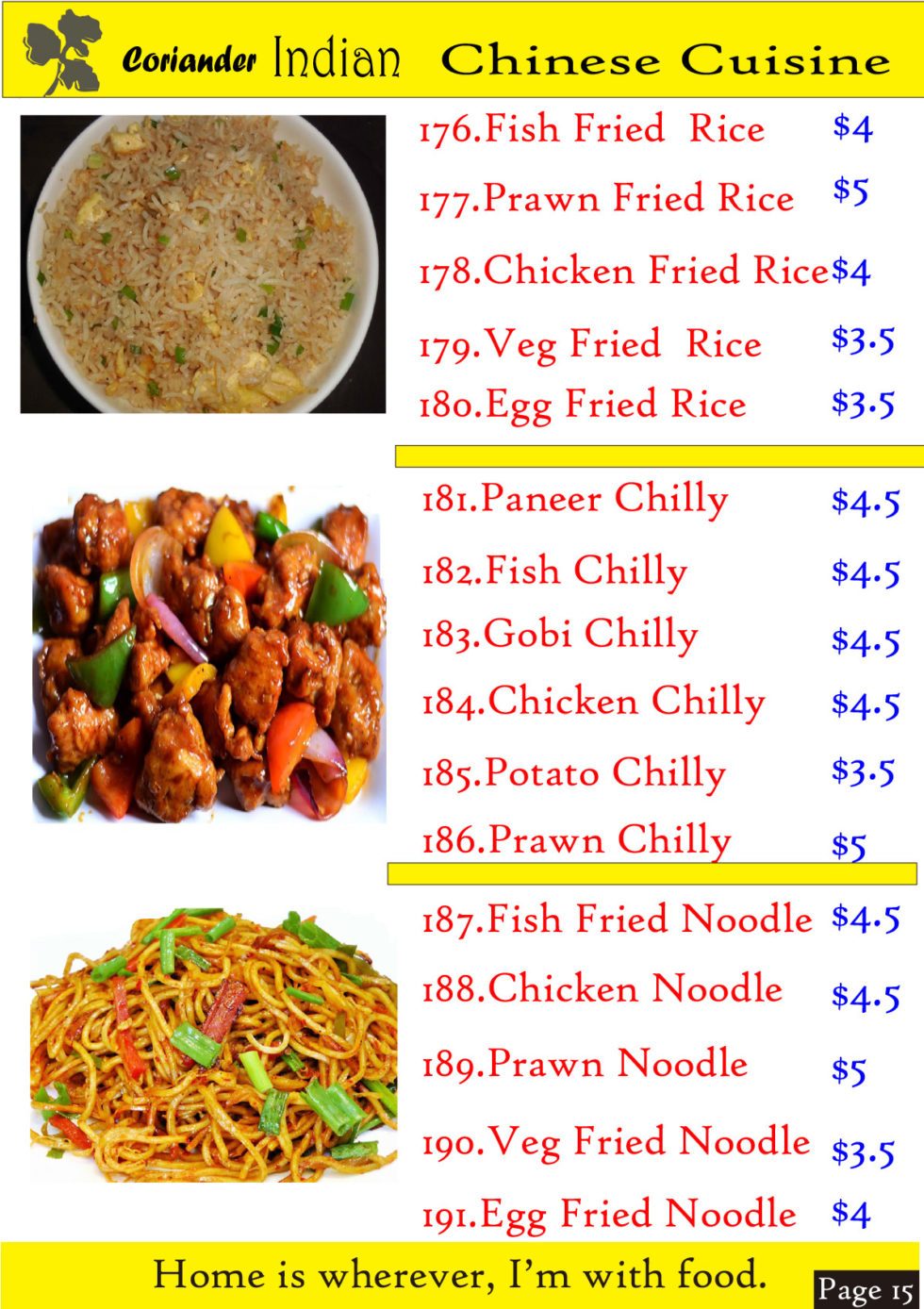 Menu Coriander Indian BKK1